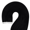YoungSee 65 cm Tape Extensions Real Hair Black Invisible Tape-In