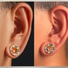 Jewseen Surgical Steel Ear Gauges Plugs Rainbow Cubic Zircon Ear