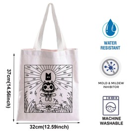 AKTAP Cult Of The Lamb Tote Bag Cute Trendy Cartoon Game Gift Video Game Handle Bag Gamer Gift One Of The Best Games Shoulder Bag (TB, Cult Of The Lamb Tote-PY3)