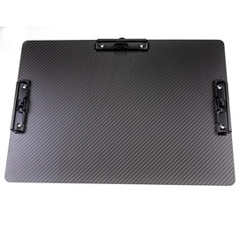 Banjiang Real Carbon Fiber 3-Clip Clipboard with Pen Holder,Black Large Clipboard 11x17,3k Twill Carbon Fiber Art Clipboard for Drawing,Urban Sketch
