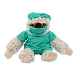 DolliBu Sloth Doctor Plush Toy - Super Soft Sloth Doctor Stuffed Animal Dress Up with Cute Scrub Uniform and Cap Outfit - Fluffy Doctor Toy Plush Gift - 7.5 Inches