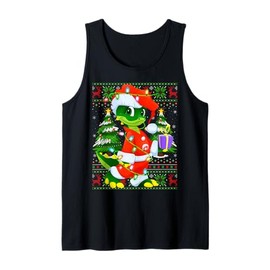 Alligator Christmas Lights Santa Costume Ugly Xmas Sweaters Tank Top