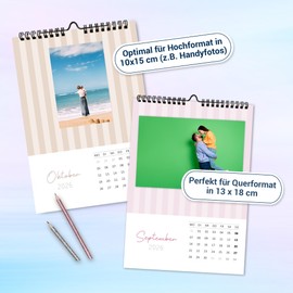 Photo Calendar 2026 to Design Yourself, DIY Craft Calendar, DIN A4, High-Quality Wall Creative Calendar 2026 to Design Yourself, Stick Photo Pictures