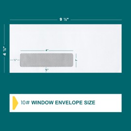 #10 Single Window Security Envelopes Self Seal - 500 Count Laser Printer Safe, Peel & Seal Closure, Security Tinted Envelopes for Quickbooks Invoices & Business Statements 4-1/8 x 9-1/2 Inches 24 Lb