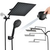 PDPBath 12" Rainfall Shower Head with Handheld Spray, Dual Rain