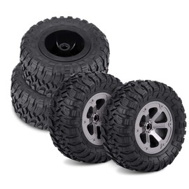 Tbest 4pcs Crawler Tyres, 1:16 RC Model Rubber Tyres Remote Control Car Wheels RC Vehicle Scale Accessories