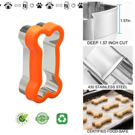 Dog Cookie Cutter Set, 9 Pieces - Bone, Paw Print, Puppy Shape Cookie Mold, Stainless Steel Dog Treats Biscuit Cutters with Plastic Cover, Assorted Sizes