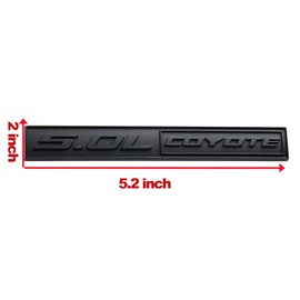 Fidida 2PC 5.0L Coyote Emblem Decal Car Engine Letters Decal Plating Badge 3D Metal Style Fit for F150 5.0L Engine Truck Black