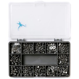 Set of 540 Assorted Nuts (Full Hex and Nyloc) and Washers -M3, M4 and M5- A2-70 (304 Grade) Stainless Steel; Sturdy Recycled Compartment Box