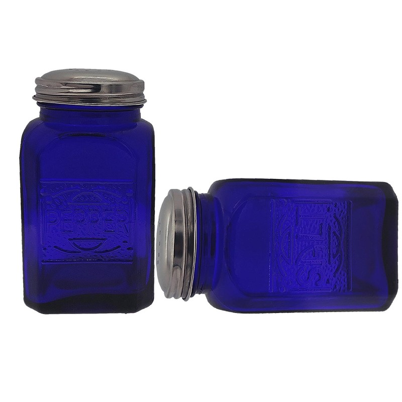 Kerixi Vintage Salt and Pepper Shakers (Blue, Large)