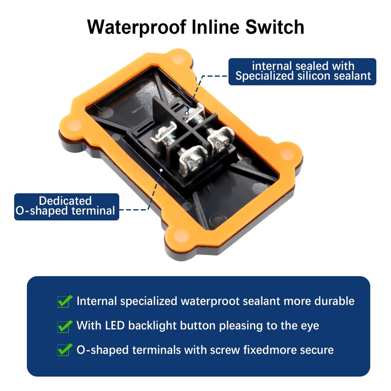 30A 220V IP65 Waterproof Cable Switch AYWHP 2 Pieces Waterproof