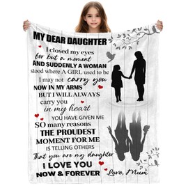 Yasrlvun Daughter Blanket from Mum, 50x60 Inch Daughter Blanket Daughter Birthday Valentines for Daughter