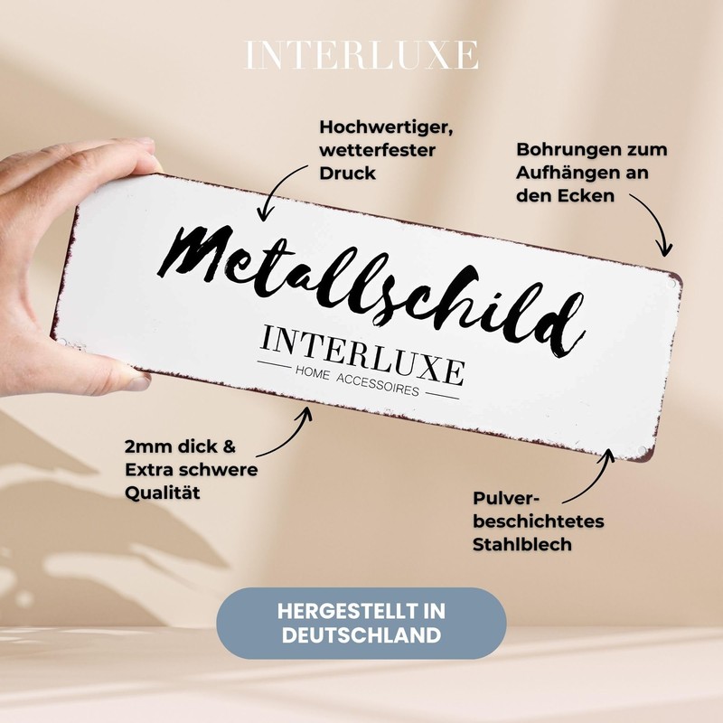 Interluxe Metal Sign 20 x 20 cm – Der schönste