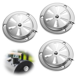 3 PCS BBQ Grill Smok Exhaust Vent Stove Air Vent Damper, Stainless Steel Grill Damper for Increased Airflow Replacement Parts BBQ Grilling Air Vent Set for Grill, Stove