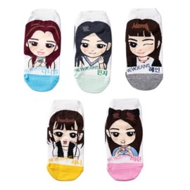 atematem New Jeans Girl Group Cartoon Chracter Woman Ankle Socks Set