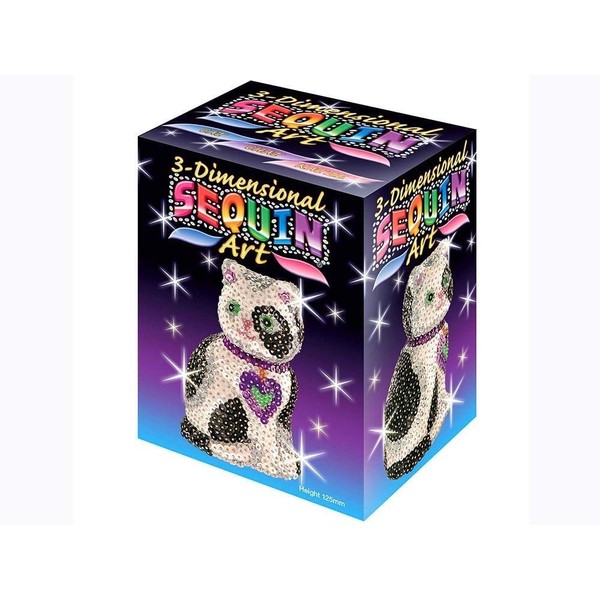 Sequin Art 3D, Cat, Sparkling Arts and Crafts Kit; Creative Crafts for Adults and Kids