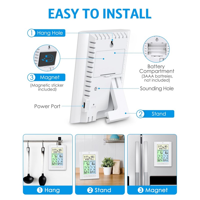 Wireless Freezer Thermometer with Alarm, Temracha Upgraded Digital Fridge Thermometer