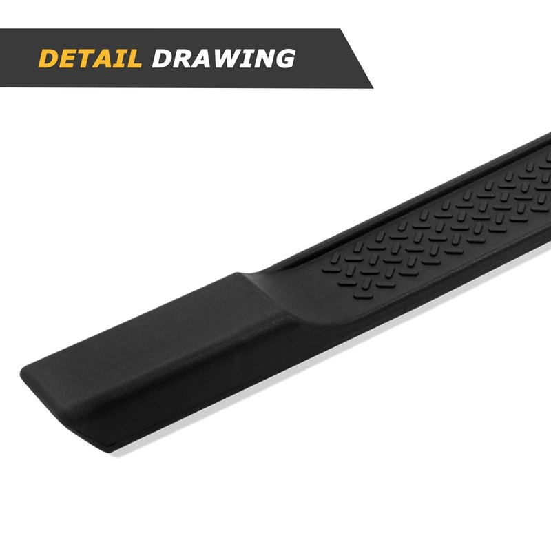 CALLIERT 6 Inches OE Style Running Boards, Matte Black Side