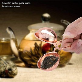 Bola de Infusor de Té de Hojas Sueltas Bola de Té Inoxidable Colador de Té Pinhole 5.5CM con Mango Fugas de Té Anticorrosivo y Duradero Seguro y Conveniente para Tazas, Vasos o Tetera