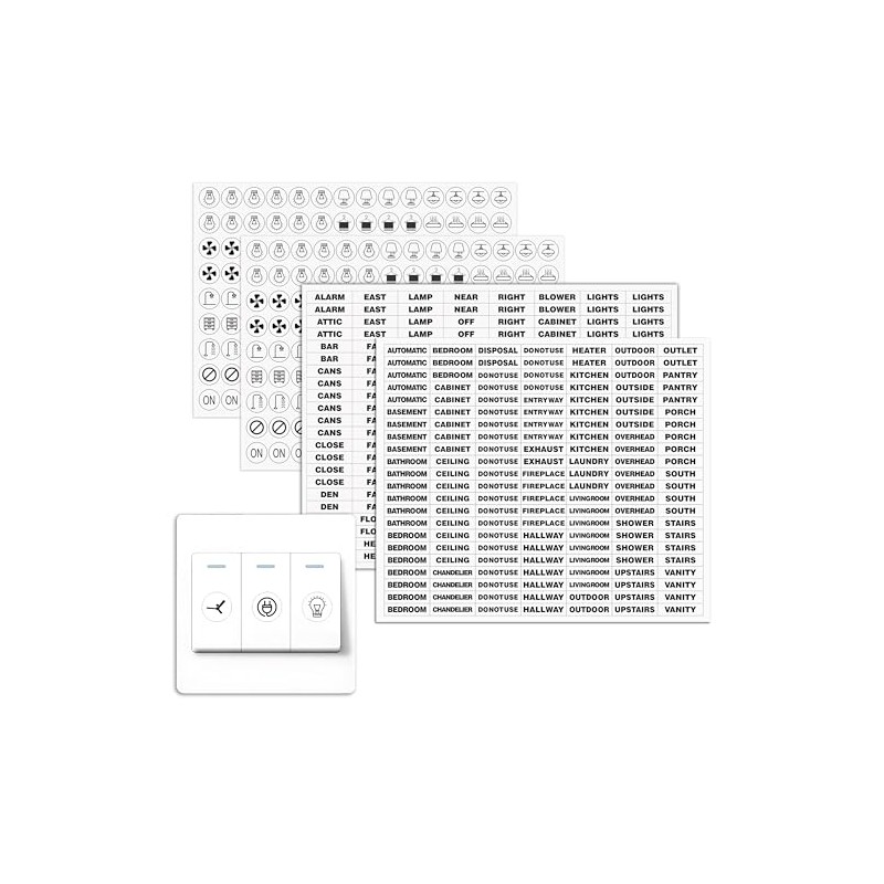 Rousrie Transparent Fan Light Switch Sticker for Identifying Switches and