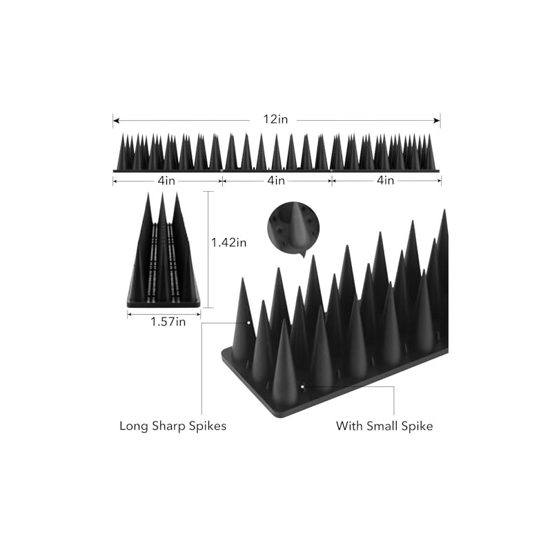 BORHOOD Bird Spikes, 20 Pack Pigeon Deterrent for Small Birds