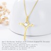 TOUPOP Diamond Cross Necklace for Women Sterling Silver Plated Gold