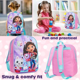Get Trend Backpack Kids 3+ Years Children's Backpack Girls Boys Daypack Lightweight Preschool Adjustable Strap, Multi Gabby's Dollhouse