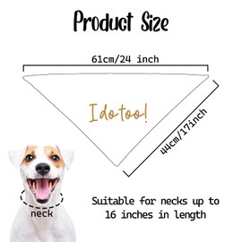 Dog Wedding Engagement Bandana Apparel & Accessories Pet Bandana Scarf Photo Prop I Do Too! Wedding Outfit Funny Engagement Party Decorations Gifts