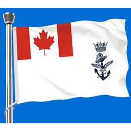 Royal Canadian Navy Flag,3x5 FT Canadn Naval Army Force Flag,36x60 Inch Large Digitial Double-Printed Durable 150D Thick Polyester Decorations with 2 Brass Grommet