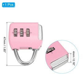 PATIKIL Security Steel Cable with 3 Digit Combination Lock, Travel Padlock 6.5Ft Orange Coated Safety Wire Rope Double Loop for Luggage Suitcase Pink