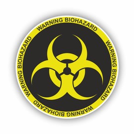 AMA SHOP Nuclear Biohazard Shaped Sticker Radioactive Symbol Black | Car Stickers | Sticker for Helmet, Motorcycle, Camper | White Border PVC Sticker for Wall Decal Mural