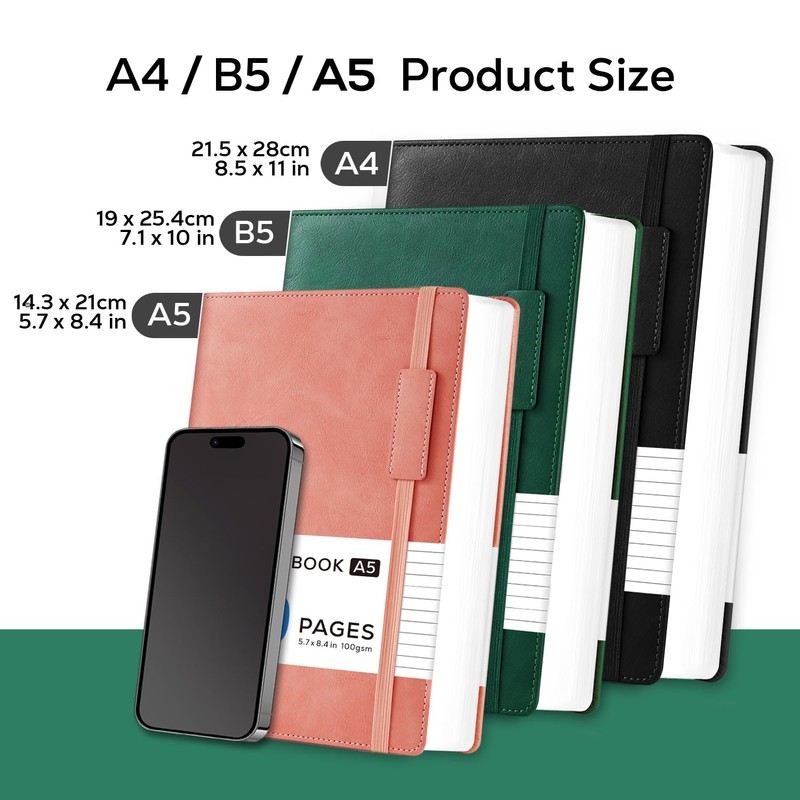 NIRMIRO A5 Notebook, Hardback Lined Journal Notebook Notepad for Writing