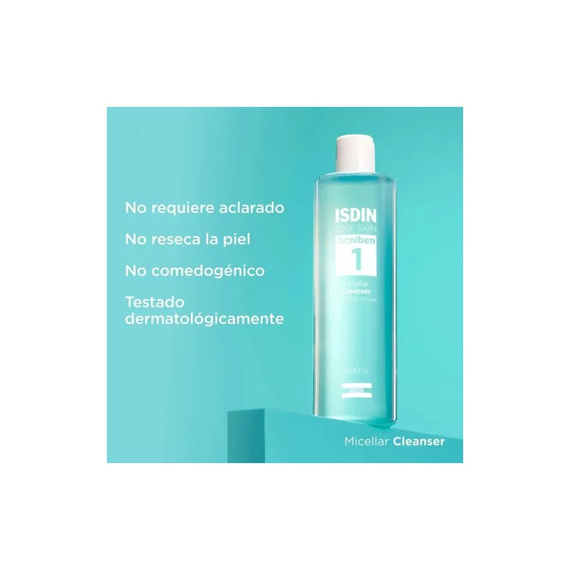 Limpiador Desmaquillante Facial Micellar Cleanser Acniben 400Ml Isdin