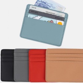 3-Fold Mini Card Wallet, Simple Color Small Bifold Mini Wallet Beige 5ea