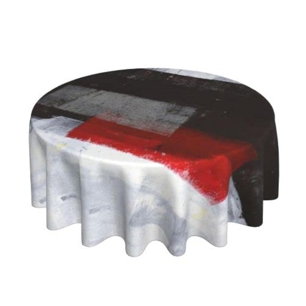 YETTA YANG Abstract Modern Black Red and White Waterproof Picnic