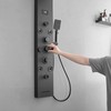 BWE Shower Panel Rainfall Waterfall with Handheld Shower Matte Black