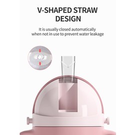 Oberni Tritan Baby Sippy Cup with Spill Proof Weighted Straw and Carrying Strap for 6 + Months Newborn, 12+ Months Infant Toddler Water Drinking Training (Blue, 9oz, 2Pack)