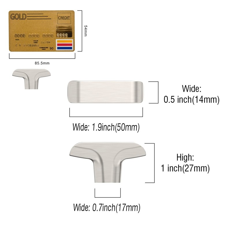 Amerdeco 10 Pack Brushed Satin Nickel Cabinet Knobs 2 Inch(50MM)