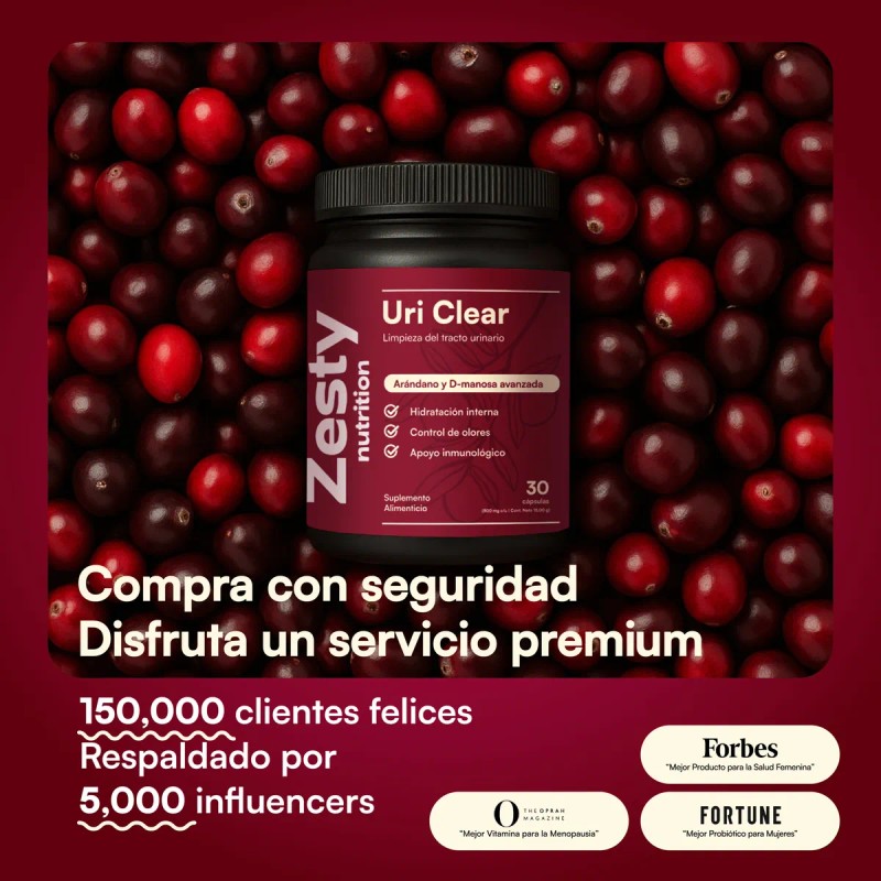 Zesty Nutrition Salud Urinaria D-manosa Arndano Rojo Sin Sabor