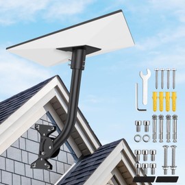 Justech Starlink Gen 3 Mount, 360° Adjustable Aluminum Alloy Wall/Roof Starlink Mounting Kit, Pole Mount Pipe Adapter for Better Signal Compatible with V3 Starlink Standard Dish