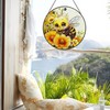 ZUSANG Bee Decor Sun Catcher Stained Glass Window Hanging, 9.8''
