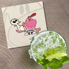 Unbranded Grim Adventures Cartoon Billy Skull 4'' X 4'' Square Wooden Coaster