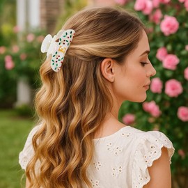 Fohufo Hair Accessories for Girls - Monogram Hair Claw Alphabet Large Hair Clip, Fashion Glitter Claw Clips Elegant And Durable Hair Accessory, Letter L