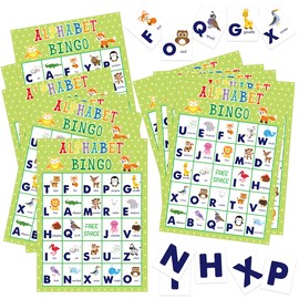 FANCY LAND Animal Bingo Game for Kids Toddler Alphabet Bingo Cards Letter Learning Game School Classroom Home Birthday Party Supplies 24 Players