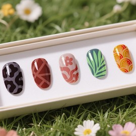 UNICRAFTALE 6Pcs Nails Stamp Plates Set Abstract Lady Face Nails Stamping Plate Boho Plant Stamp Templates Reusable Stencils Stainless Stencils Nail Art Plates with Stamp and Spacer for Nailing Design