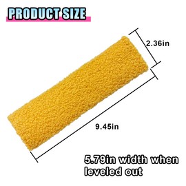 LHDOS 2PCS Fluffy Lamb Wool Car Seat Belt Pad, Soft & Comfortable Shoulder Pad Neck Cushion Protector for Adult Youth Kid, Fuzzy Car Seatbelt Cover for Car, Truck, SUV, RV (Yellow)