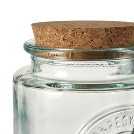 Re-Generation Glassware Medium Jar with Cork Lid, 50cl, 100% Recycled