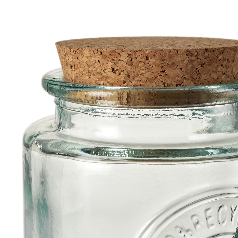 Re-Generation Glassware Medium Jar with Cork Lid, 50cl, 100% Recycled