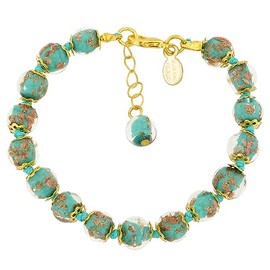 Glass Of Venice Murano Glass Sommerso Bracelet - Green