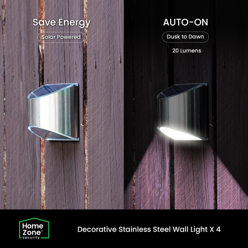 Home Zone Security Solar Wall Lights - Decorative Outdoor Solar